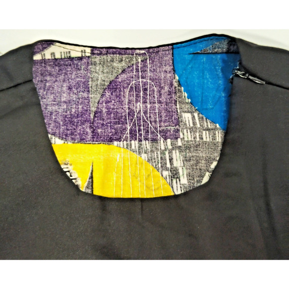 Mens Shirt Multi Geometric Print Short Sleeve Crew Neck Shoulder Zip Pullover - Picture 3 of 6